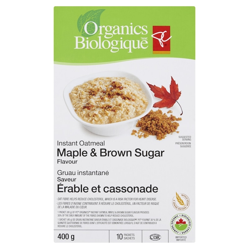 Organic Maple & Brown Sugar Flavour Instant Oatmeal