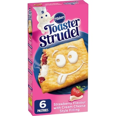 Pillsbury Toaster Strudel Strawberry Flavour With Cream Cheese Style Filling 6 Pastries 326 g, $1.38/100g