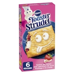 Pillsbury Toaster Strudel Saveur De Fraises Avec Garniture de Style Fromage A La Creme 6 Patisseries 326 g, 1,07 $/100g