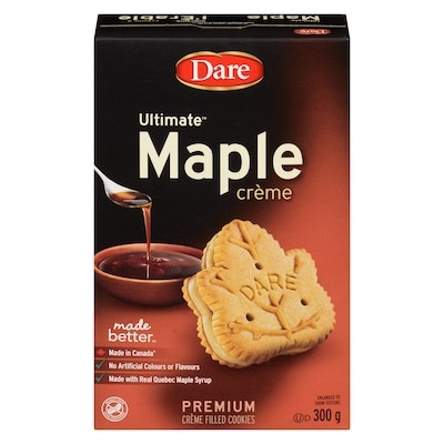 Dare Ultimate Maple Crème Cookies 300 g, $1.66/100g