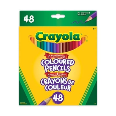 Crayola Coloured Pencils, 48 Count    48x1.0 ea, $0.30/1ea
