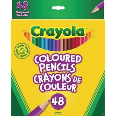 Crayola Coloured Pencils, 48 Count    48x1.0 ea, $0.26/1ea