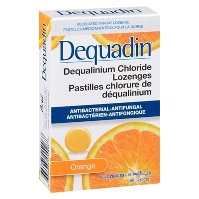 Dequadin Medicated Throat Lozenge Orange 16 Lozenges 16 ea, $0.39/1ea