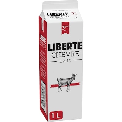 Liberté Lait de chèvre 3,25 % M.G. 1 l, 0,55 $/100ml