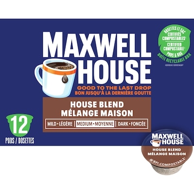 Maxwell House House Blend Coffee Certified Compostable K-Cup Coffee Pods 117 g, $10.26/100g