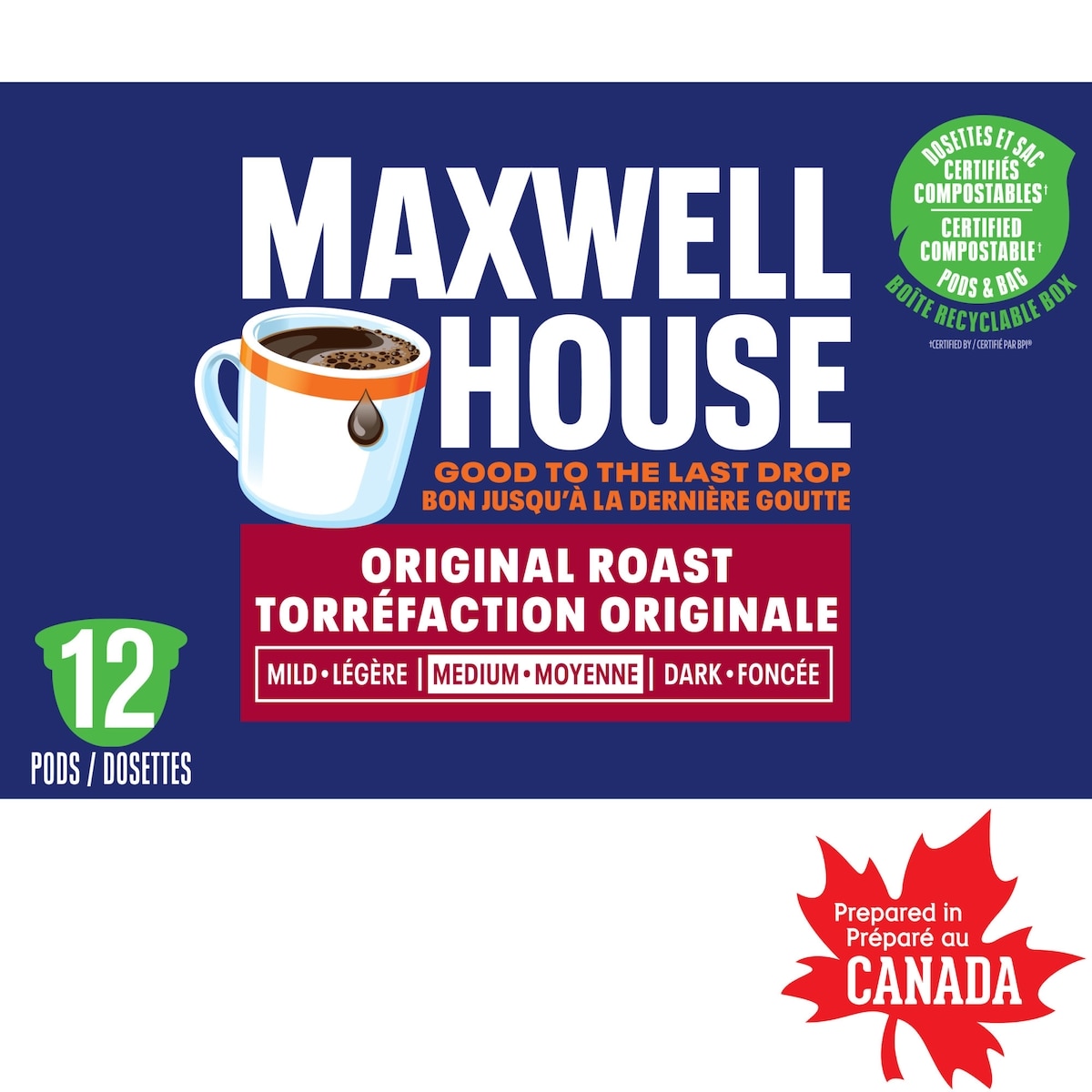 Maxwell House Original Roast Coffee Certified Compostable K-Cup Coffee Pods 114 g, $10.52/100g