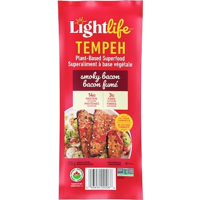 Lightlife Organic Plant-Based Smoky Tempeh Bacon Strips 170 g, $3.82/100g