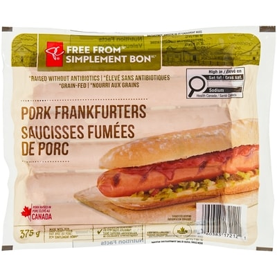 President's Choice Free From Pork Frankfurters 375 g, $2.13/100g