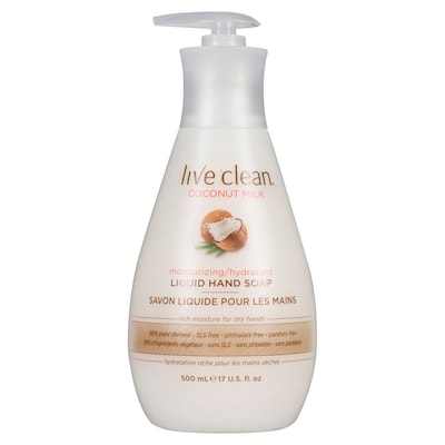 Live Clean Coconut Milk Moisturizing Liquid Hand Soap 500 ml, $1.36/100ml