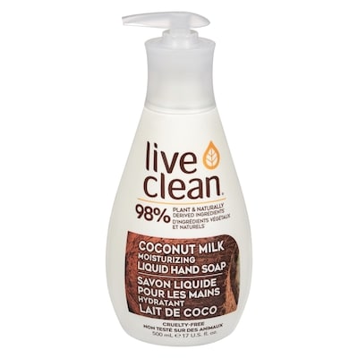 Live Clean Coconut Milk Moisturizing Liquid Hand Soap 500 ml, $1.00/100ml