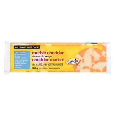 No Name Light Marble Cheddar Cheese 19% M.F. 700 g, $1.29/100g