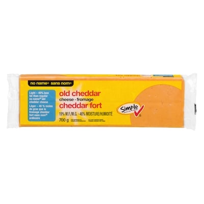 No Name Light Old Cheddar Cheese  700 g, $1.43/100g