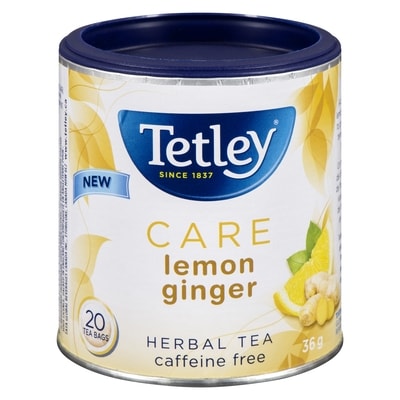 Tetley Care Lemon Ginger Herbal Tea   20 ea, $0.27/1ea
