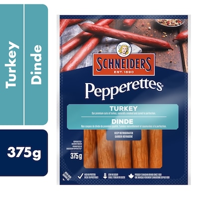 Schneiders Pepperettes Sausage Sticks, Turkey 375 g, $3.33/100g