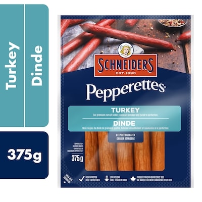 Schneiders Pepperettes Sausage Sticks, Turkey 375 g, $3.33/100g