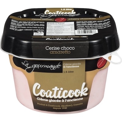 Coaticook Crème glacée à l'ancienne, chocolat amaretto 1.5 l, 0,53 $/100ml