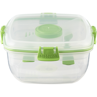 Sistema Salad To Go Lunch Box with Compartments, Cutlery & Dressing Container, Colour May Vary , 1 Pack 1 ea, $12.00/1ea