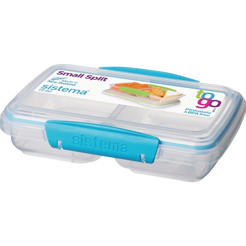 Small Split TO GO Food Storage Container, Lunch Box with Compartments, BPA-Free, Minty Teal