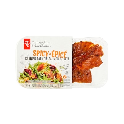 President's Choice Spicy Candied Smoked Atlantic Salmon Strips 150 g, $6.67/100g