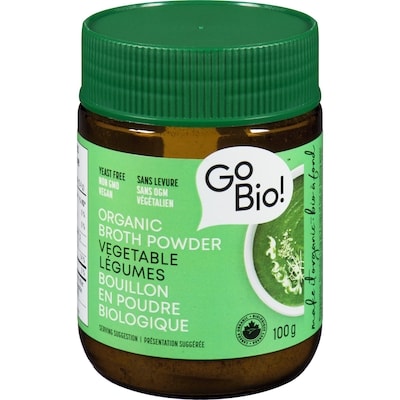 Go Bio Organic Yeast-Free Vegetable Broth Powder 100 g, $9.99/100g