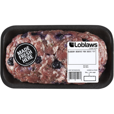 null Blueberry Breakfast Pork Sausage Meat $17.61/1kg $7.99/1lb