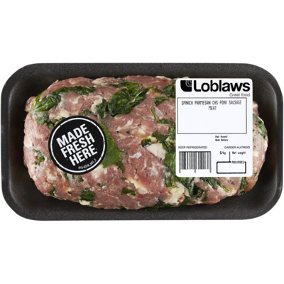 null Pork Sausage Meat, Spinach & Parmesan Cheese $16.54/1kg $7.50/1lb