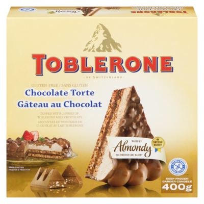 Toblerone Gâteau au chocolat surgelé Toblerone 400 g, 4,00 $/100g