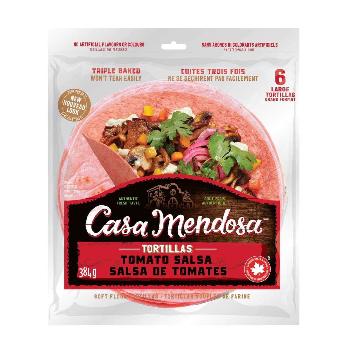 Casa Mendosa Tomato Salsa Large Tortillas 384 g, $1.51/100g