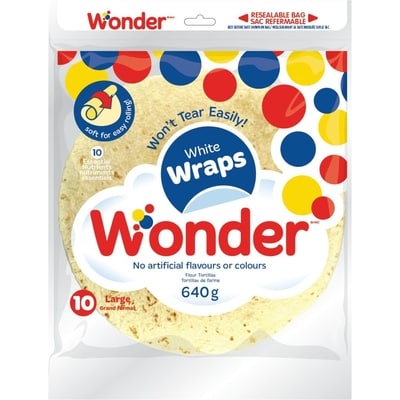 Wonder Wrap Me Large Flour Tortillas White 640 g, $0.83/100g