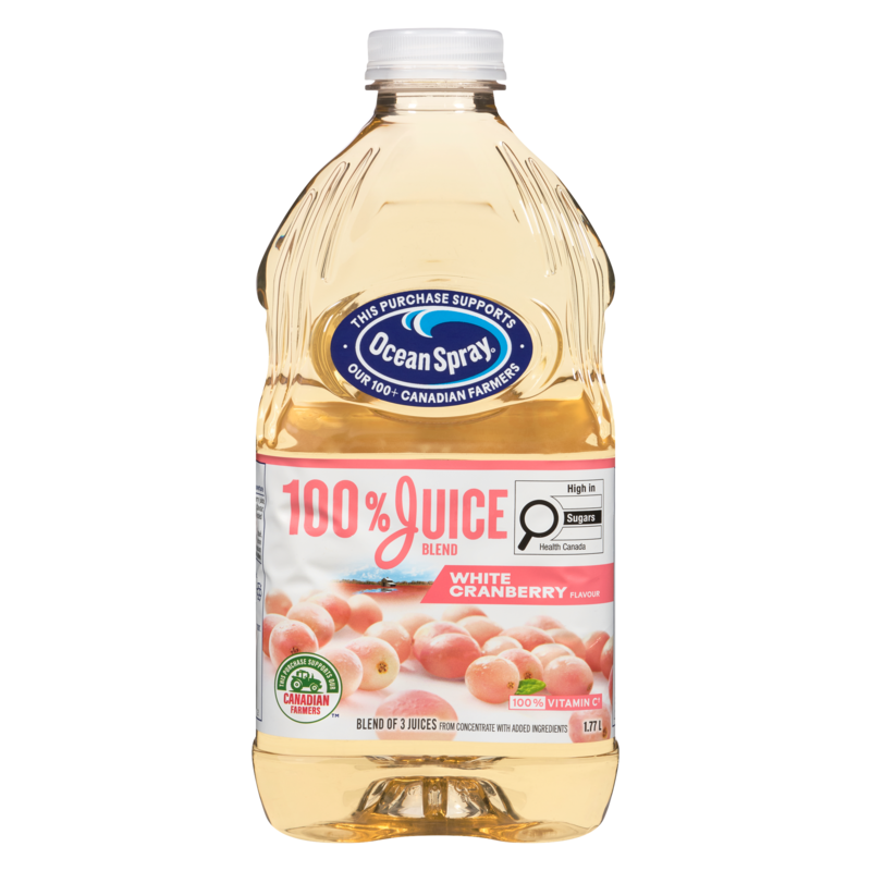 Ocean Spray 100% Juice Blend, White Cranberry - 1.77 l | Zehrs