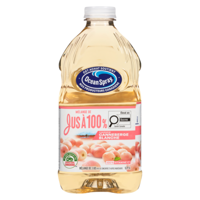 Ocean Spray Mélange de jus à 100 %, canneberges blanches 1.77 l, 0,37 $/100ml