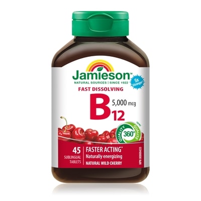 Jamieson Vitamin B12 5,000 mcg Fast Dissolving Tablets 45 ea, $0.44/1ea