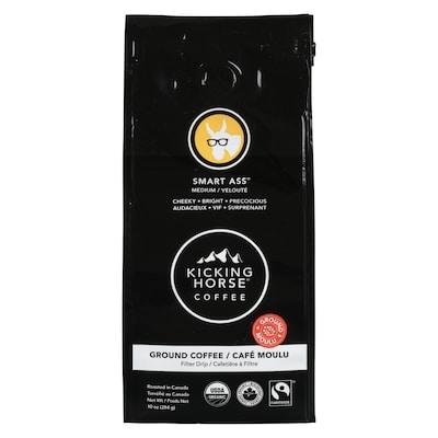 Kicking Horse Café Moulu Biologique Équitable Torréfaction Moyenne , Smart Ass 284 g, 5,63 $/100g