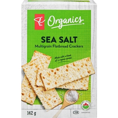 PC Biologique Craquelins-pains plats multigrains au sel de mer Biologique 142 g, 2,82 $/100g