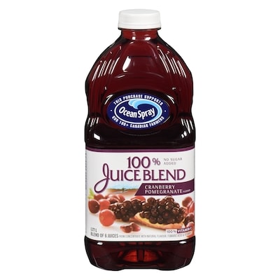 Ocean Spray 100% Juice Blends 100% Juice, Cranberry and Pomegranate 1.77 l, $0.31/100ml
