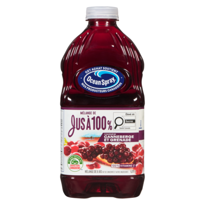 Ocean Spray Jus à 100 %, canneberges et grenades 1.77 l, 0,31 $/100ml