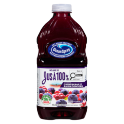 Ocean Spray Jus à 100 %, canneberges et raisin 1.77 l, 0,25 $/100ml