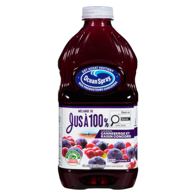 Ocean Spray Jus à 100 %, canneberges et raisin 1.77 l, 0,34 $/100ml