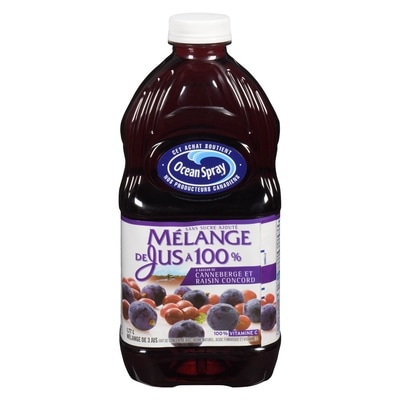 Ocean Spray Jus à 100 %, canneberges et raisin 1.77 l, 0,25 $/100ml