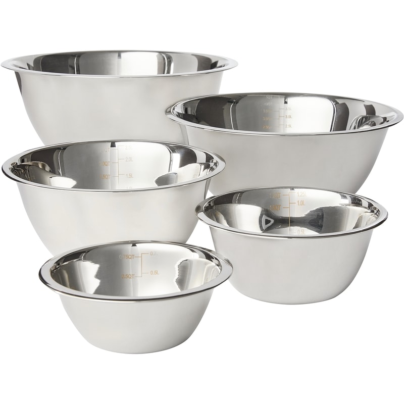 Stainless Steel Mixing Bowl Set, 5 Piece 