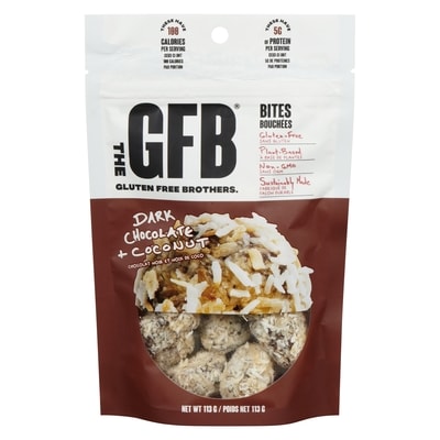 The GFB Bouchées sans gluten, chocolat noir et noix de coco 113 g, 6,01 $/100g