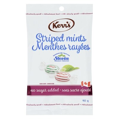 Kerr’s Bonbon dur menthes rayées 90 g, 2,54 $/100g