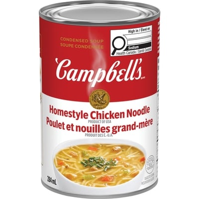 Campbell's Homestyle Chicken Noodle Condensed Soup 284 ml, $0.88/100ml
