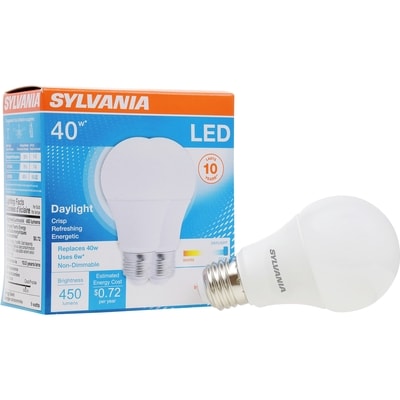 Sylvania LED 6 W Light Bulb A19 Day 10 Y 1 ea, $4.50/1ea