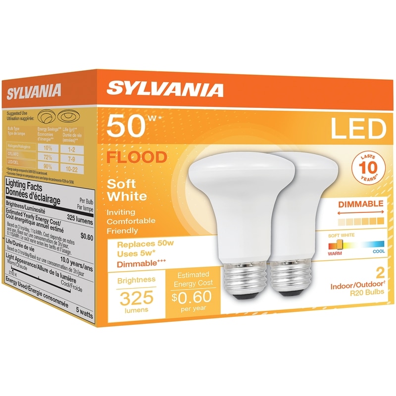 LED Dimmer Light Bulb 5W R20, 10 Year