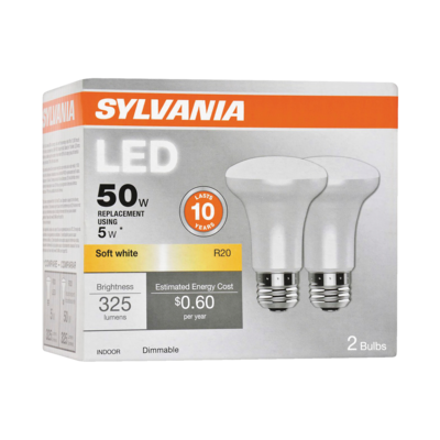 Sylvania Ampoule DEL pour gradateur R20 de 5 W, 10 ans 1 ea, 8,50 $/1ch