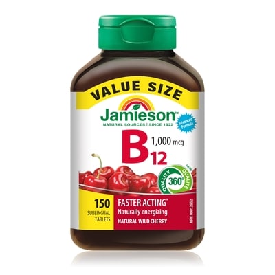 Jamieson Vitamin B12 1,000 mcg Fast Dissolving Sublingual Tablets - Value Pack 150 ea, $0.17/1ea
