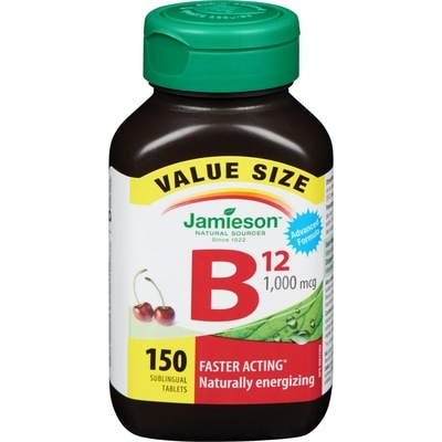 Jamieson Vitamin B12 1,000 mcg Fast Dissolving Sublingual Tablets - Value Pack 150 ea, $0.16/1ea