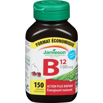 Jamieson Vitamine B12 1 000 mcg À Dissolution Rapide - Format économique 150 ea, 0,13 $/1ch