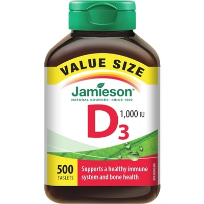 Jamieson Vitamin D3 1,000 IU - Value Pack 500 ea, $0.04/1ea